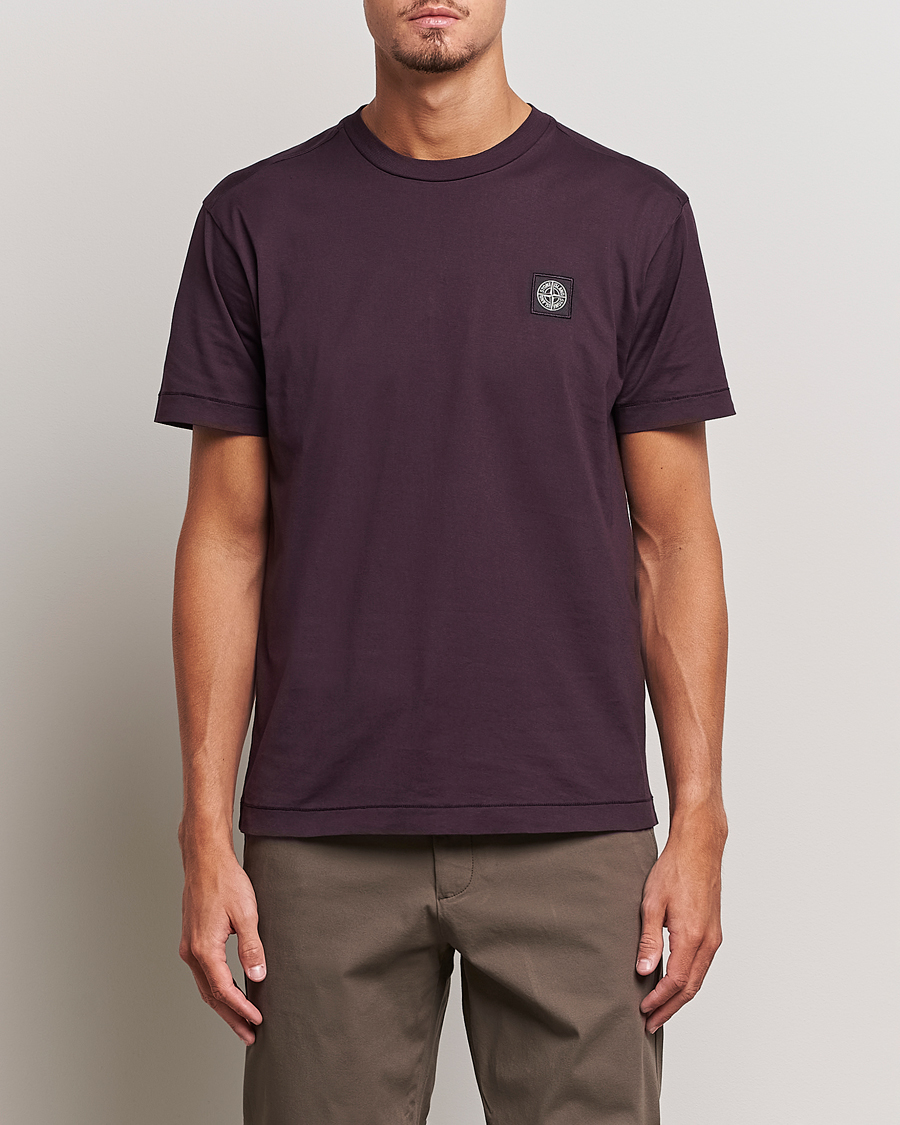 Hombres | Camisetas | Stone Island | Garment Dyed Jersey T-Shirt Dark Burgundy