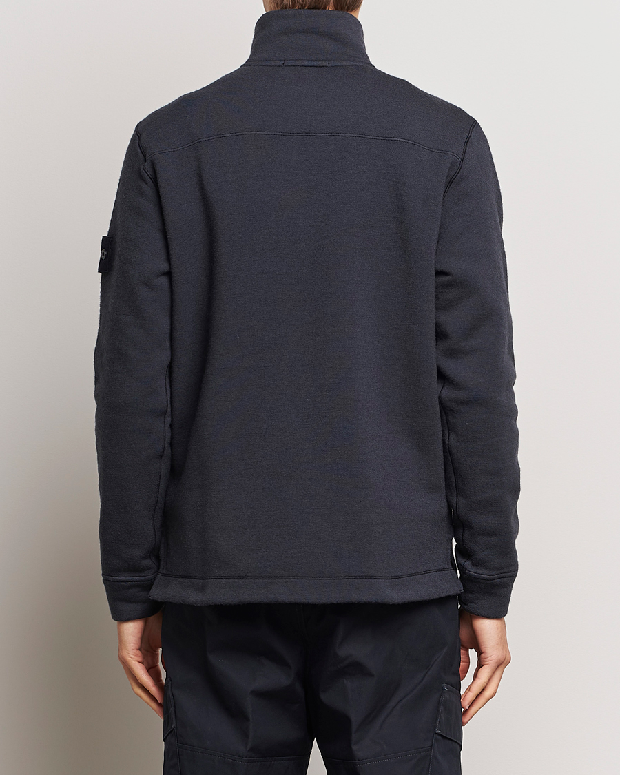 Hombres | Jerséis y prendas de punto | Stone Island | Ghost Piece Wool Fleece Half Zip Navy Blue