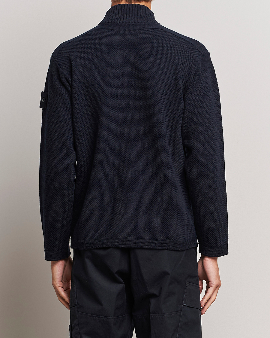 Hombres | Jerséis y prendas de punto | Stone Island | Ghost Piece Geelong Wool Turtleneck Navy Blue