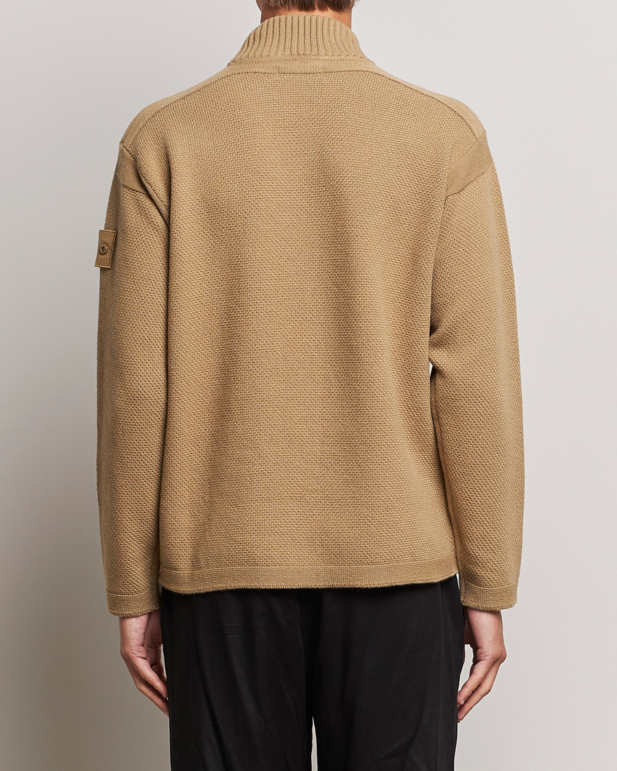 Hombres | Jerséis y prendas de punto | Stone Island | Ghost Piece Geelong Wool Turtleneck Dark Beige