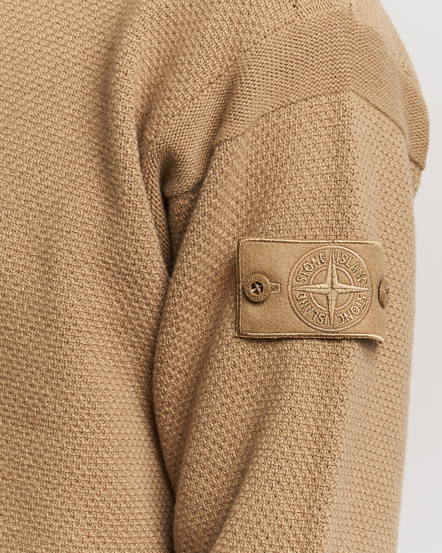 Hombres | Jerséis y prendas de punto | Stone Island | Ghost Piece Geelong Wool Turtleneck Dark Beige