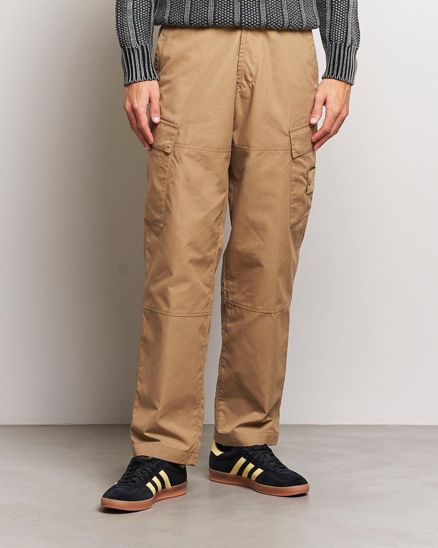 Hombres | Pantalones | Stone Island | Ghost Piece O-Ventile Trousers Dark Beige