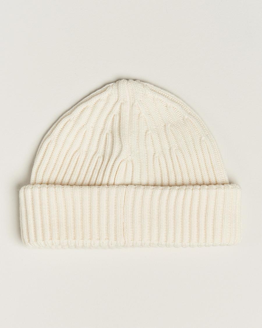 Hombres | Stone Island Full Rib Wool Beanie Natural | Stone Island | Full Rib Wool Beanie Natural