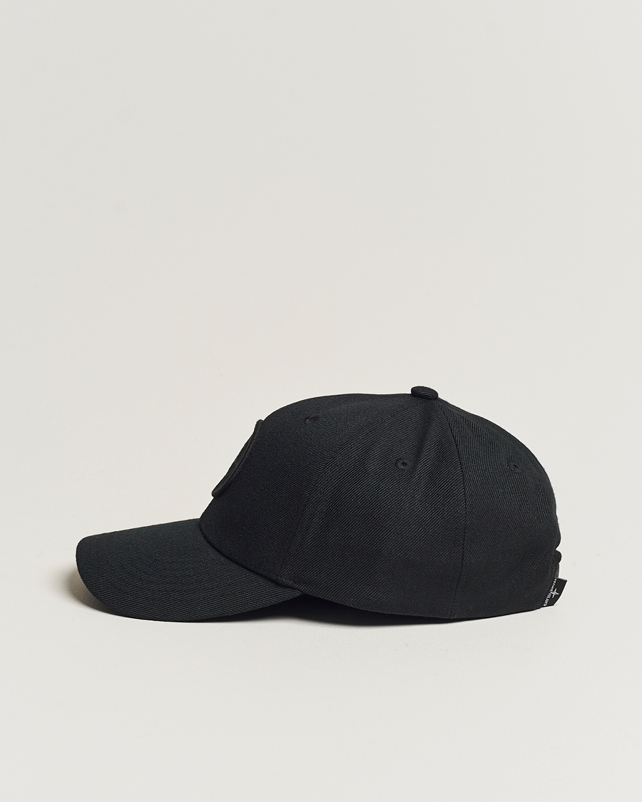 Hombres | Stone Island Mix Wool Gabardine Cap Black | Stone Island | Mix Wool Gabardine Cap Black