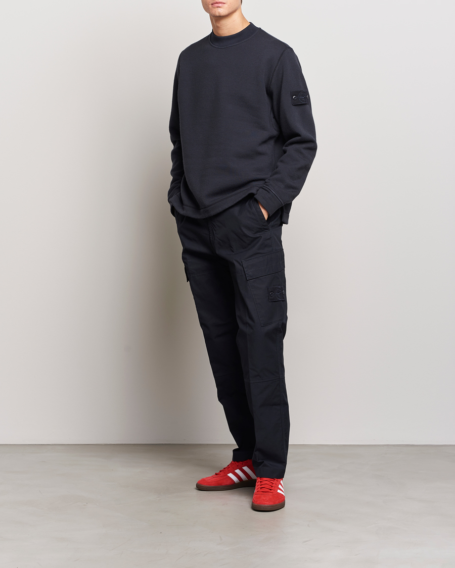 Hombres | Jerséis y prendas de punto | Stone Island | Ghost Piece Wool Fleece Sweater Navy Blue