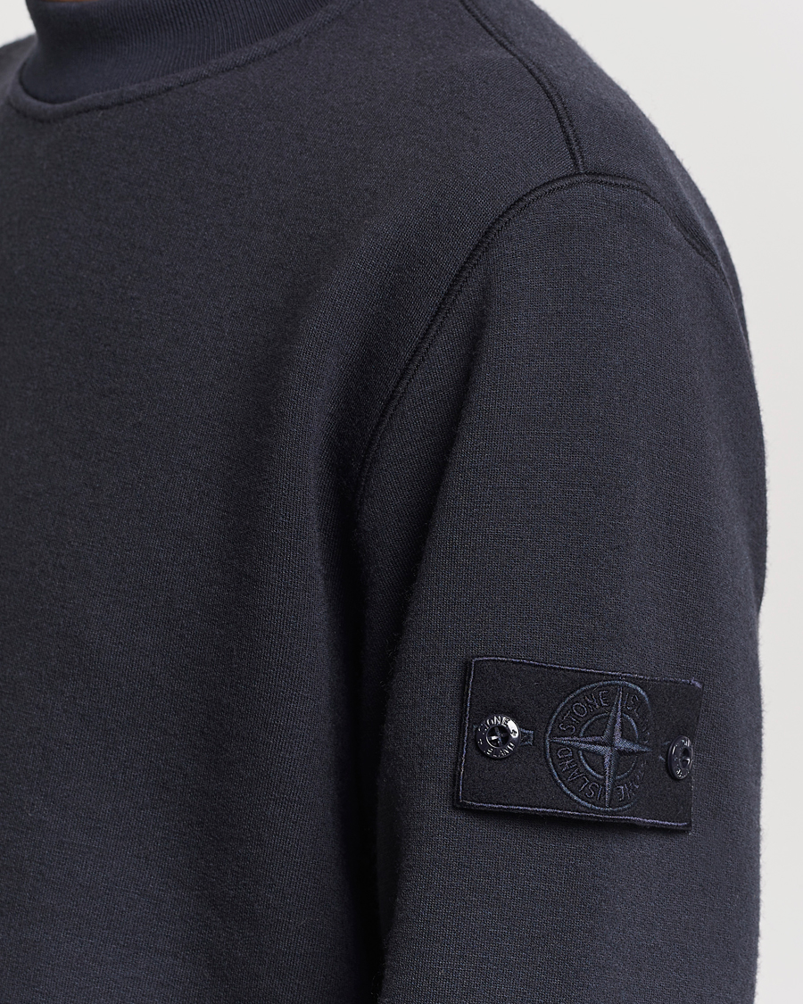 Hombres | Jerséis y prendas de punto | Stone Island | Ghost Piece Wool Fleece Sweater Navy Blue