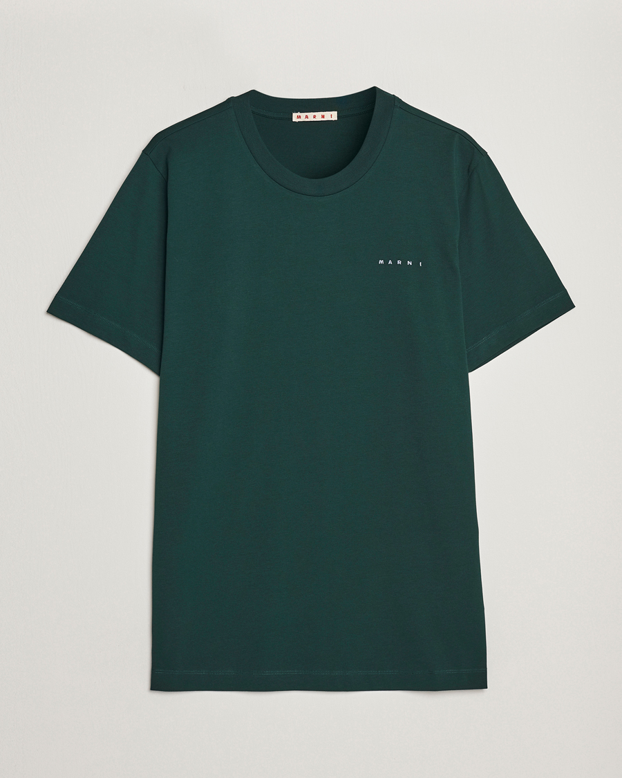 Hombres | Camisetas | Marni | Logo Embroidered T-Shirt Spherical Green