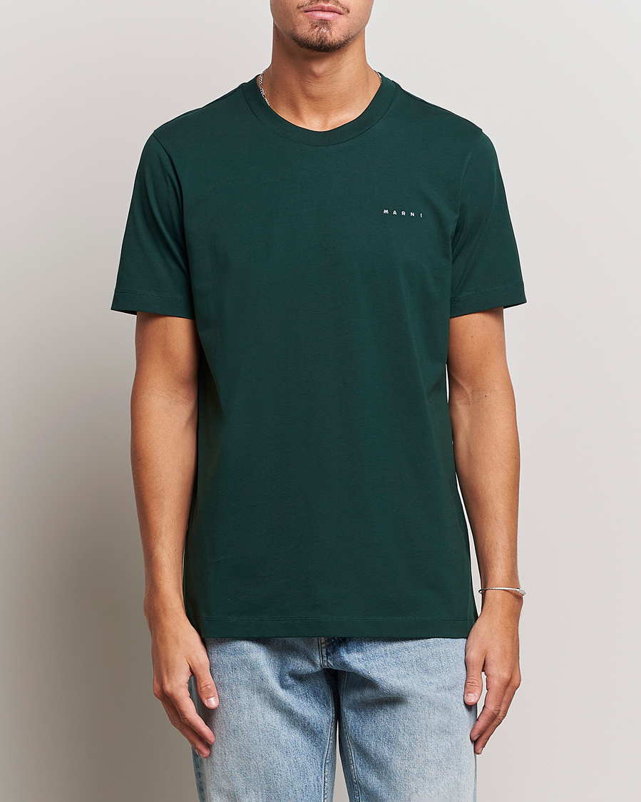 Hombres | Camisetas | Marni | Logo Embroidered T-Shirt Spherical Green