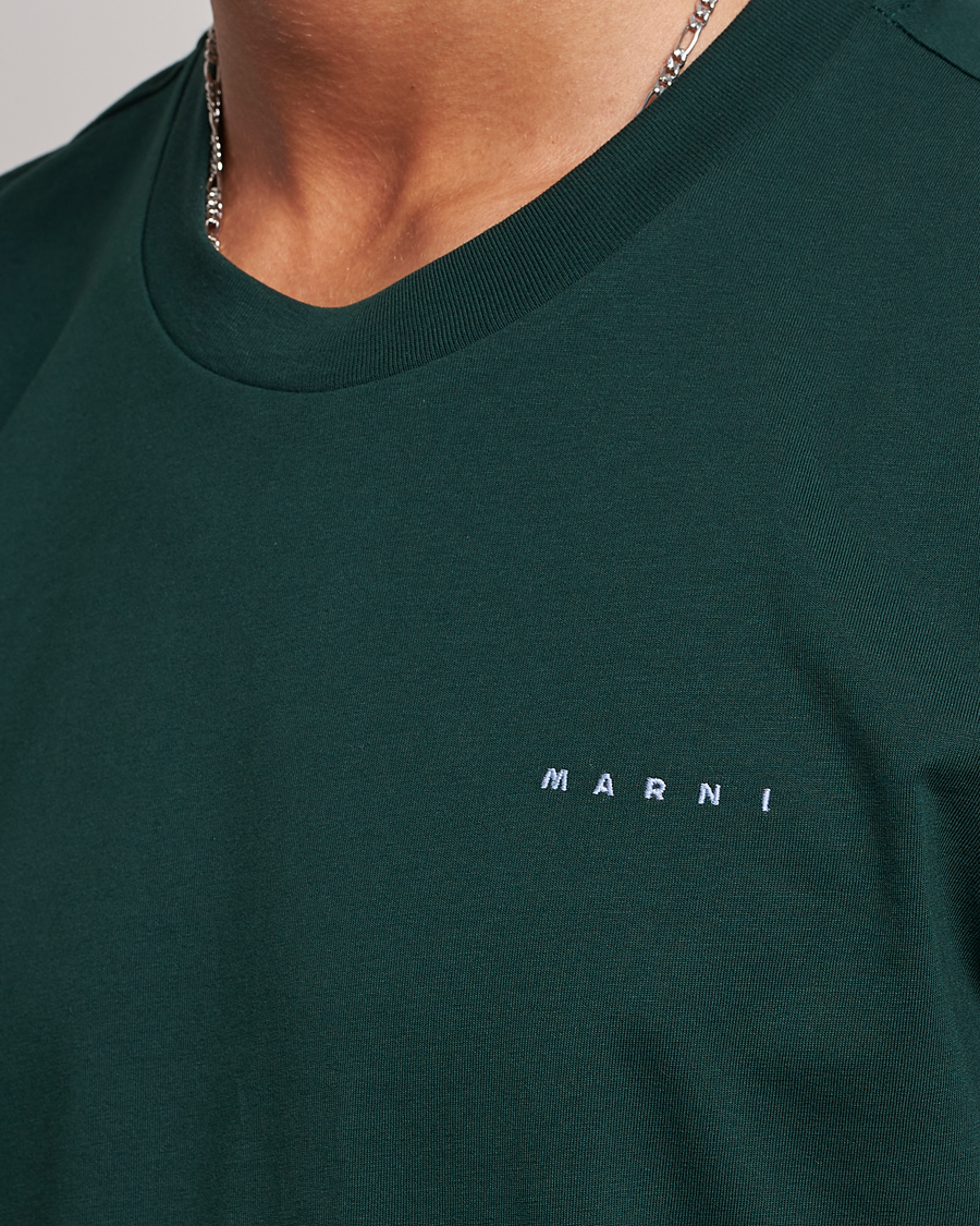 Hombres | Camisetas | Marni | Logo Embroidered T-Shirt Spherical Green