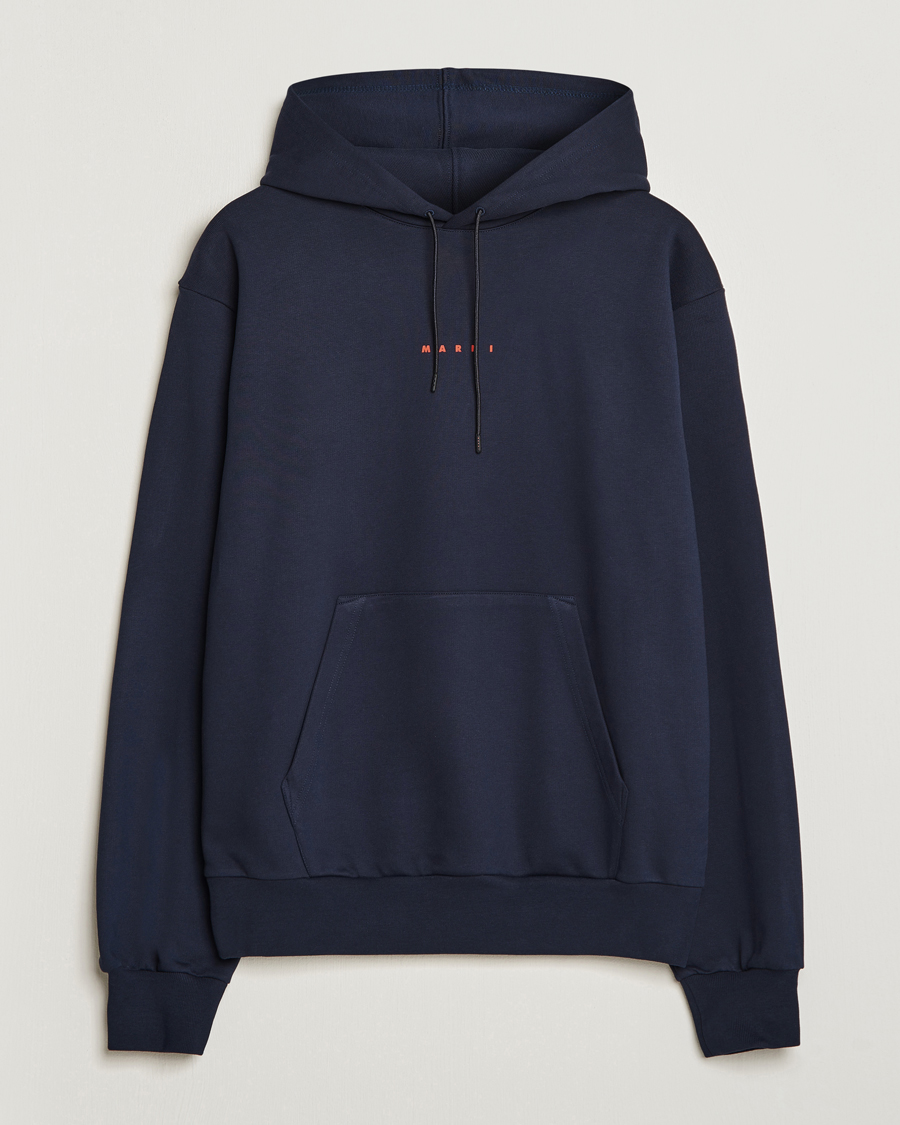Hombres | Jerséis y prendas de punto | Marni | Logo Applied Hoodie Navy
