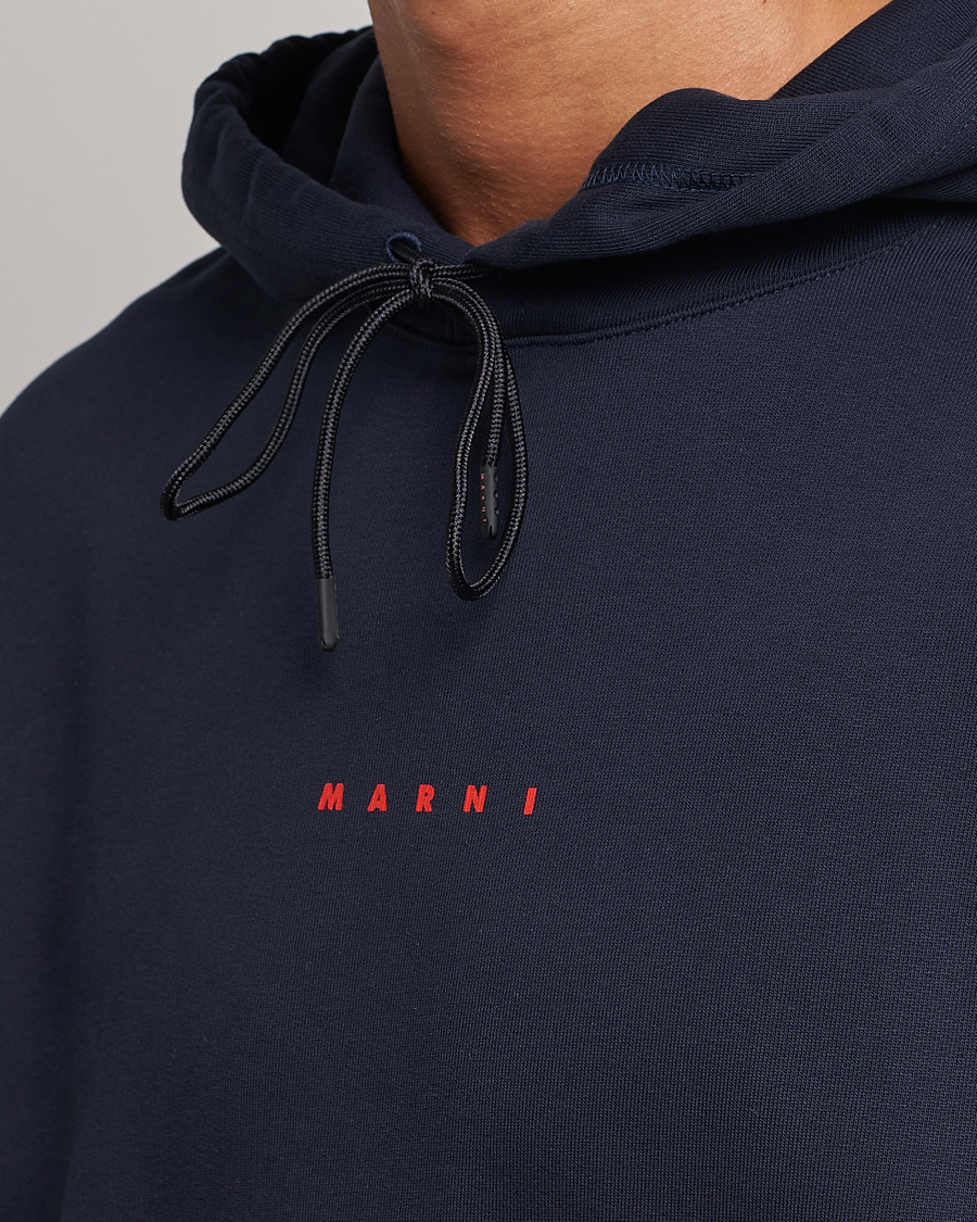 Hombres | Jerséis y prendas de punto | Marni | Logo Applied Hoodie Navy