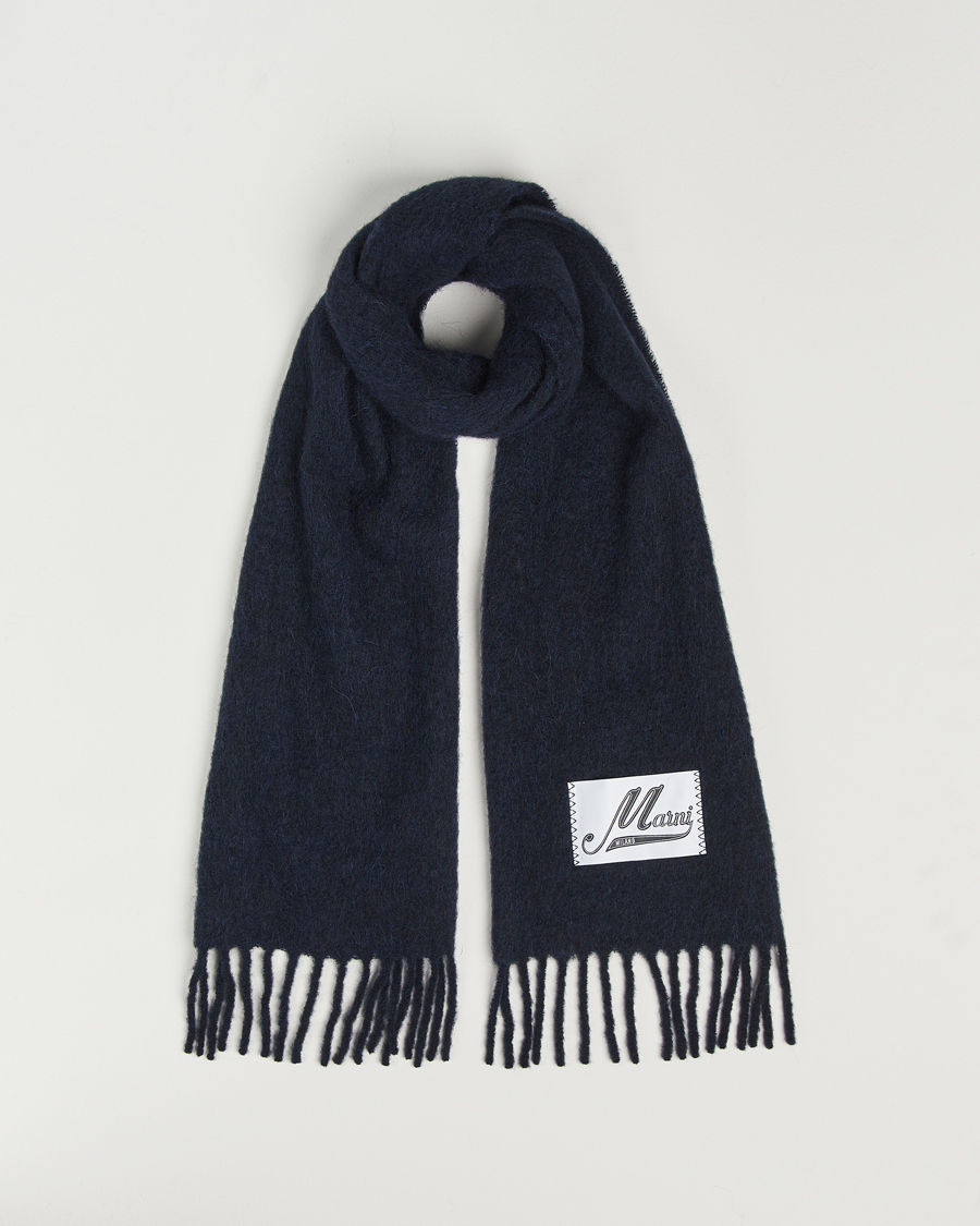 Hombres | Marni Brushed Alpaca Scarf Blublack | Marni | Brushed Alpaca Scarf Blublack