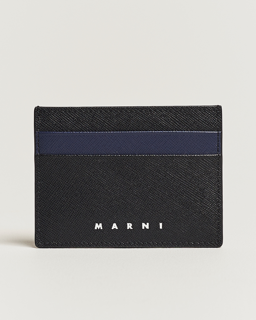 Hombres | Marni Saffiano Leather Cardholder Blublack | Marni | Saffiano Leather Cardholder Blublack