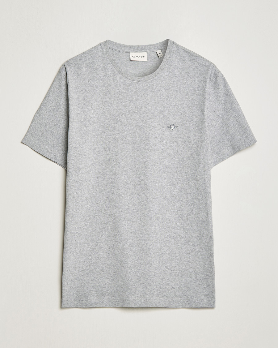 Hombres | Camisetas | Gant | The Original Solid T-Shirt Grey Melange