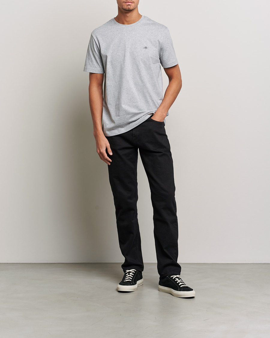 Hombres | Camisetas | Gant | The Original Solid T-Shirt Grey Melange