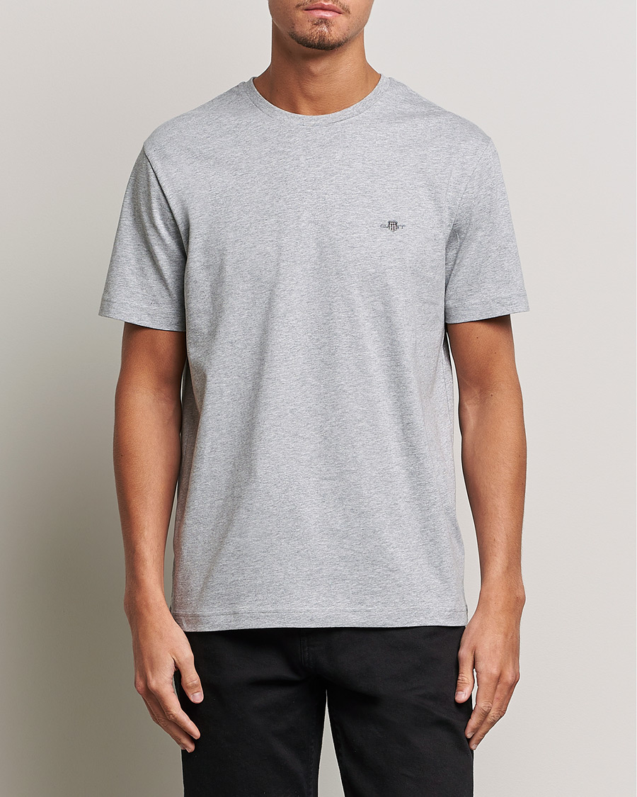 Hombres | Camisetas de manga corta | GANT | The Original Solid T-Shirt Grey Melange