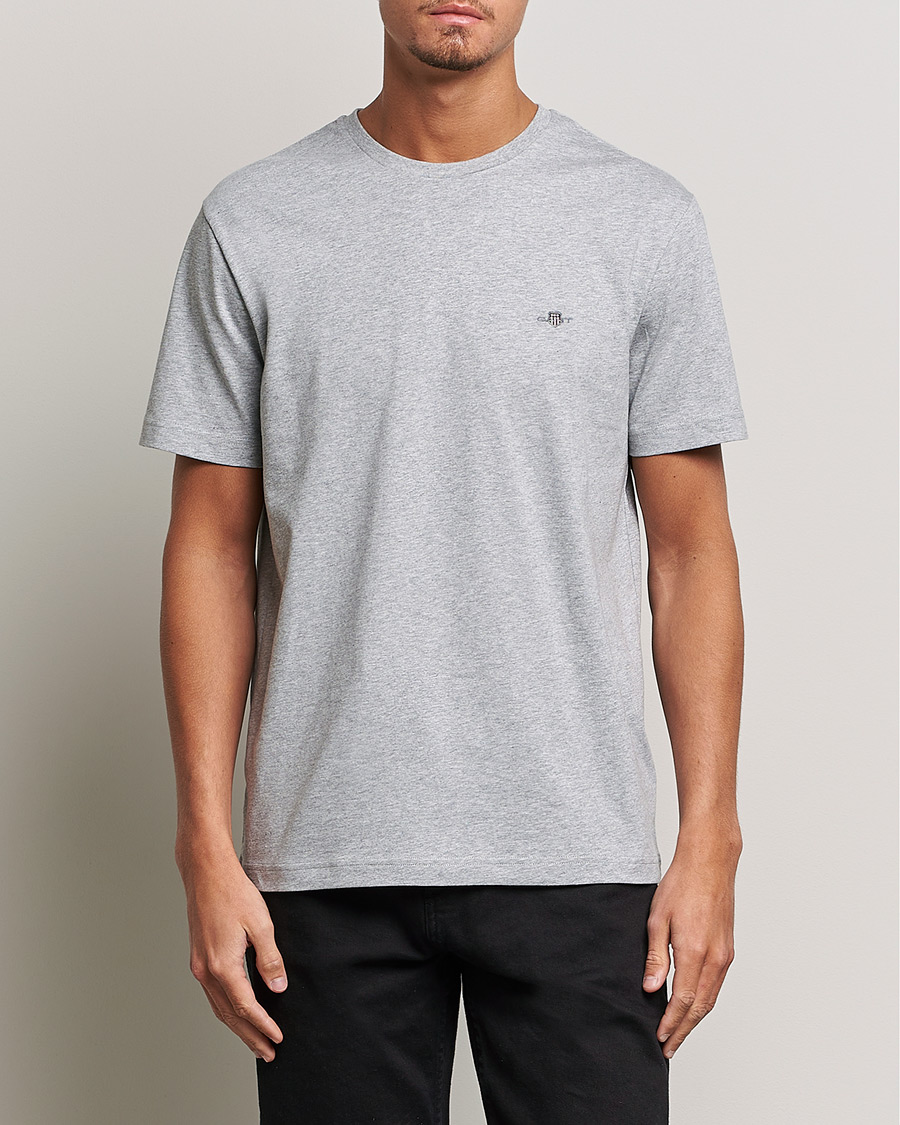 Hombres | Camisetas | Gant | The Original Solid T-Shirt Grey Melange