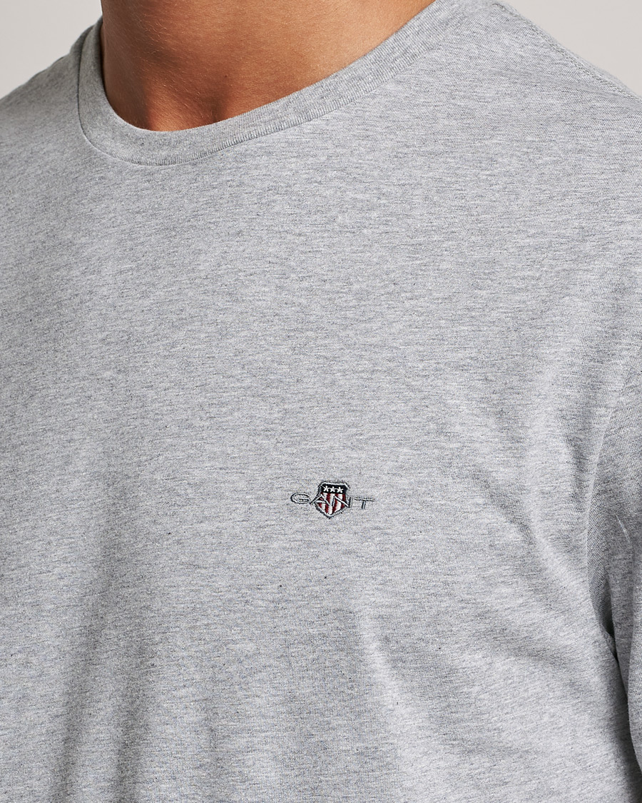 Hombres | Camisetas | Gant | The Original Solid T-Shirt Grey Melange