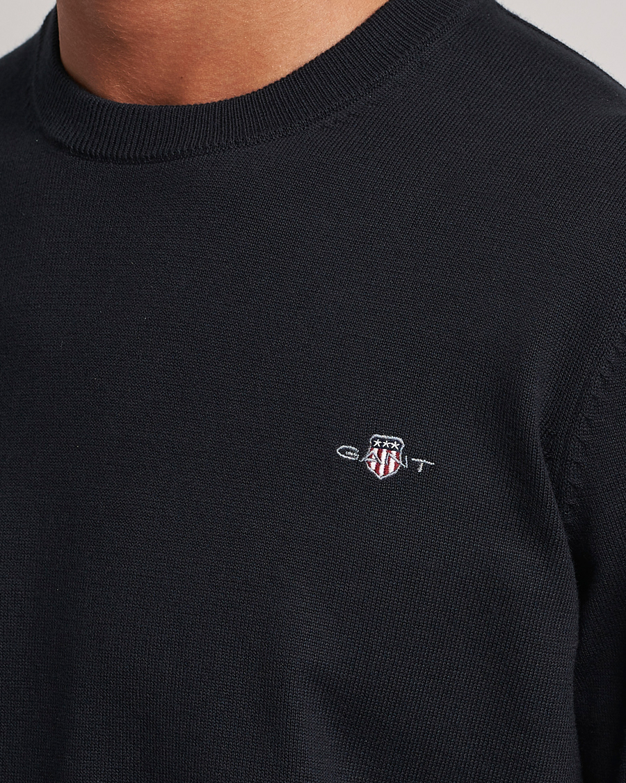 Hombres | Jerséis y prendas de punto | Gant | Classic Cotton Crew Neck Black