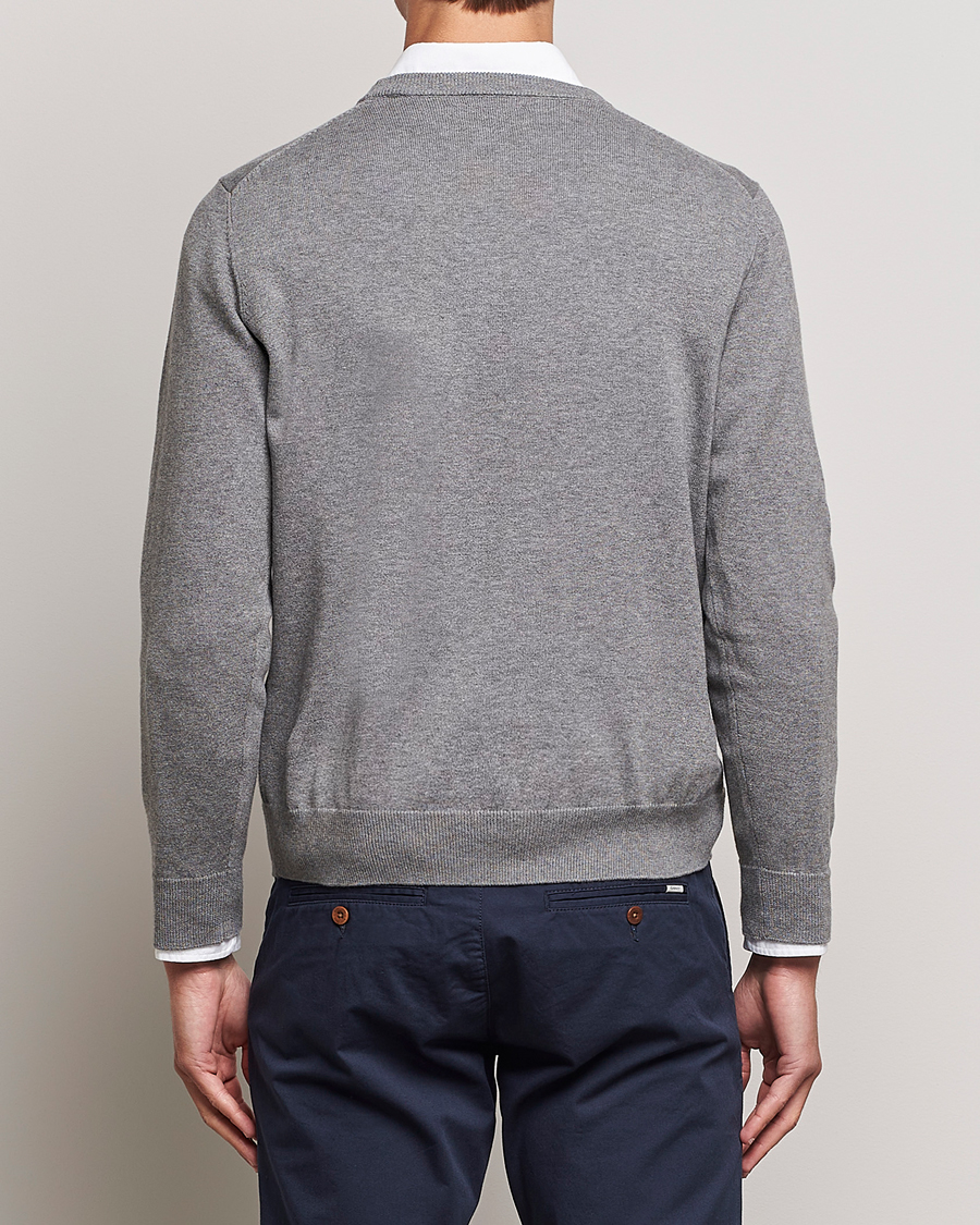 Hombres | Jerséis y prendas de punto | Gant | Classic Cotton Crew Neck Dark Grey Melange