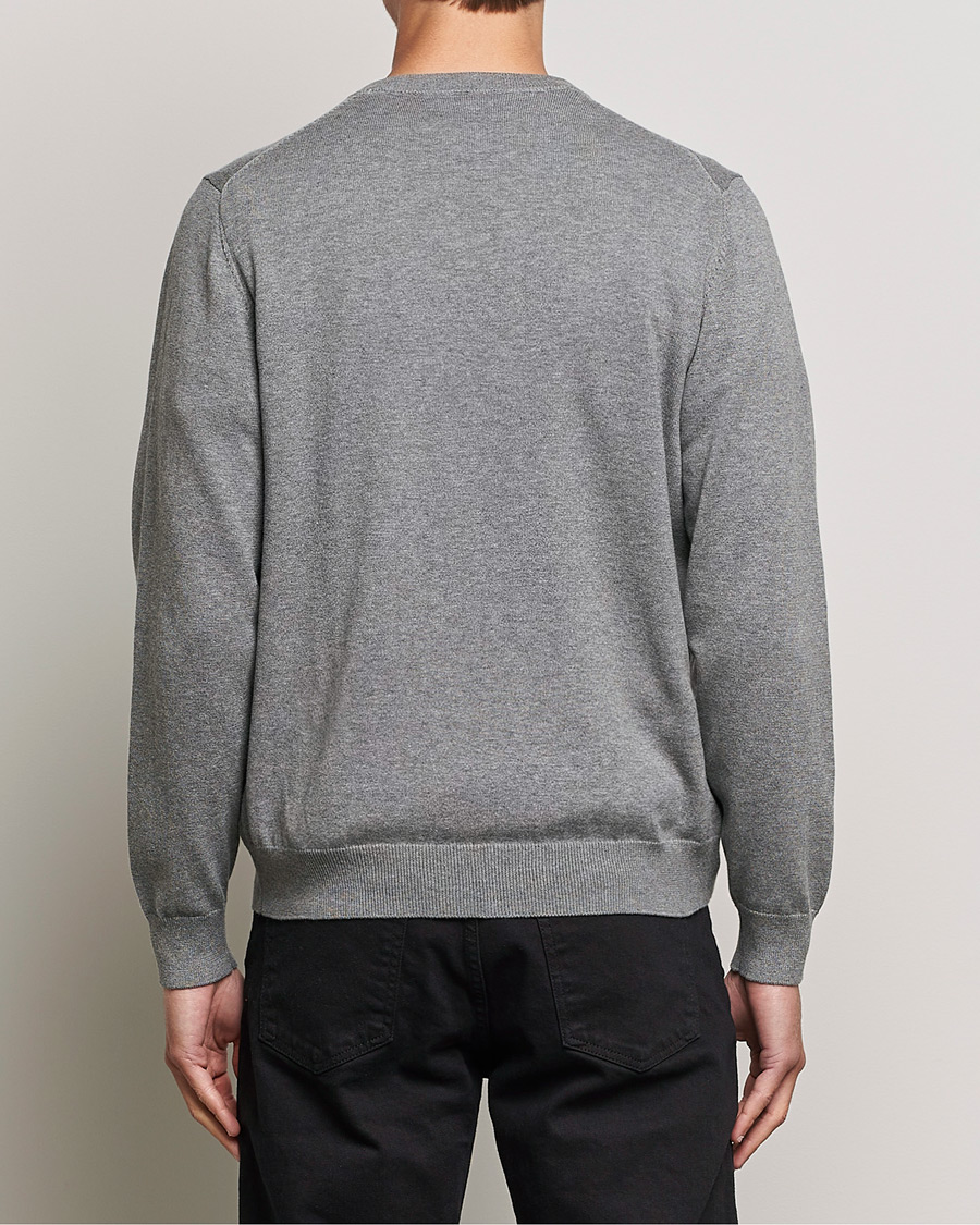 Hombres | Jerséis y prendas de punto | Gant | Classic Cotton V-Neck Dark Grey Melange