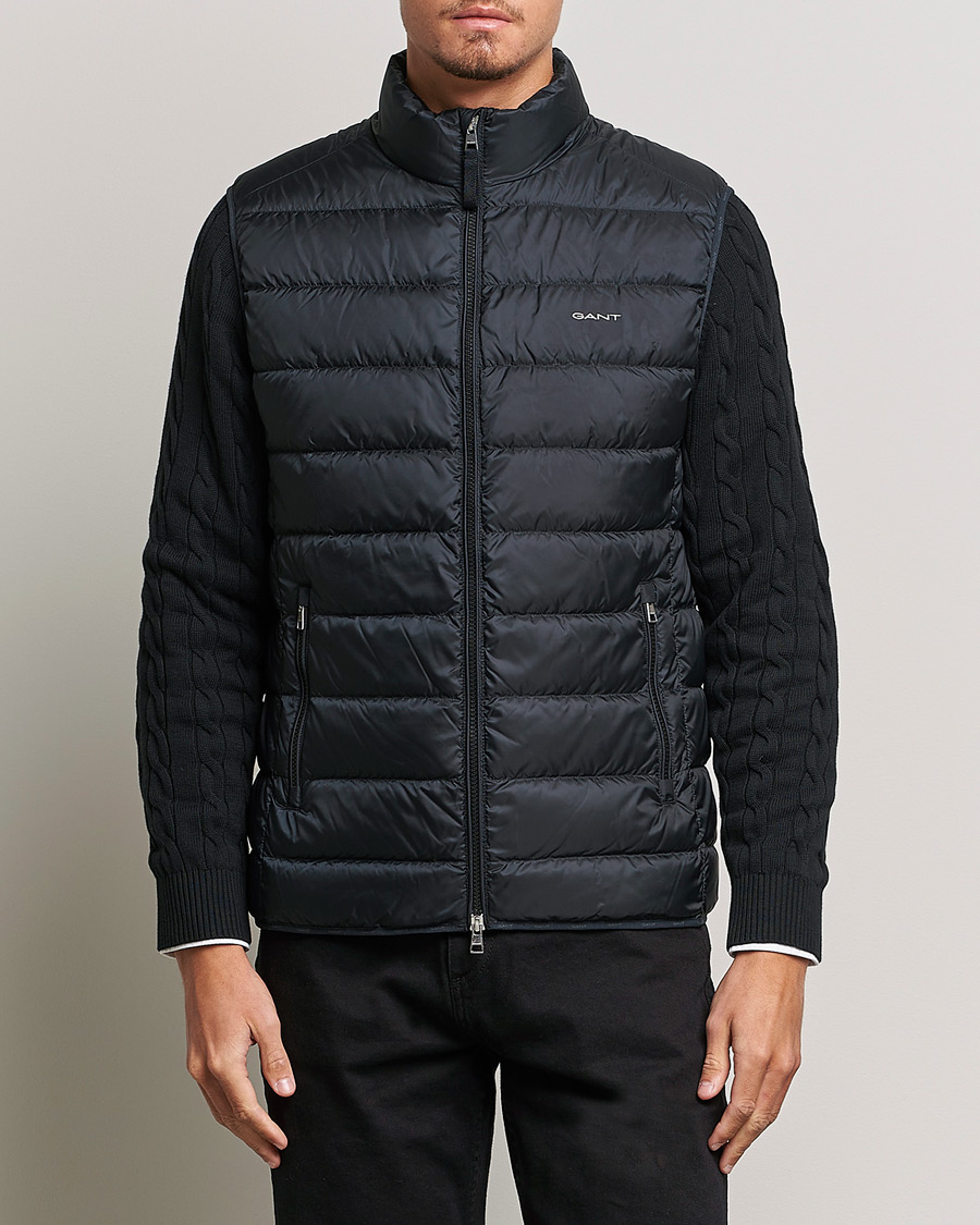 Hombres | Chalecos | Gant | The Light Down Gilet Black