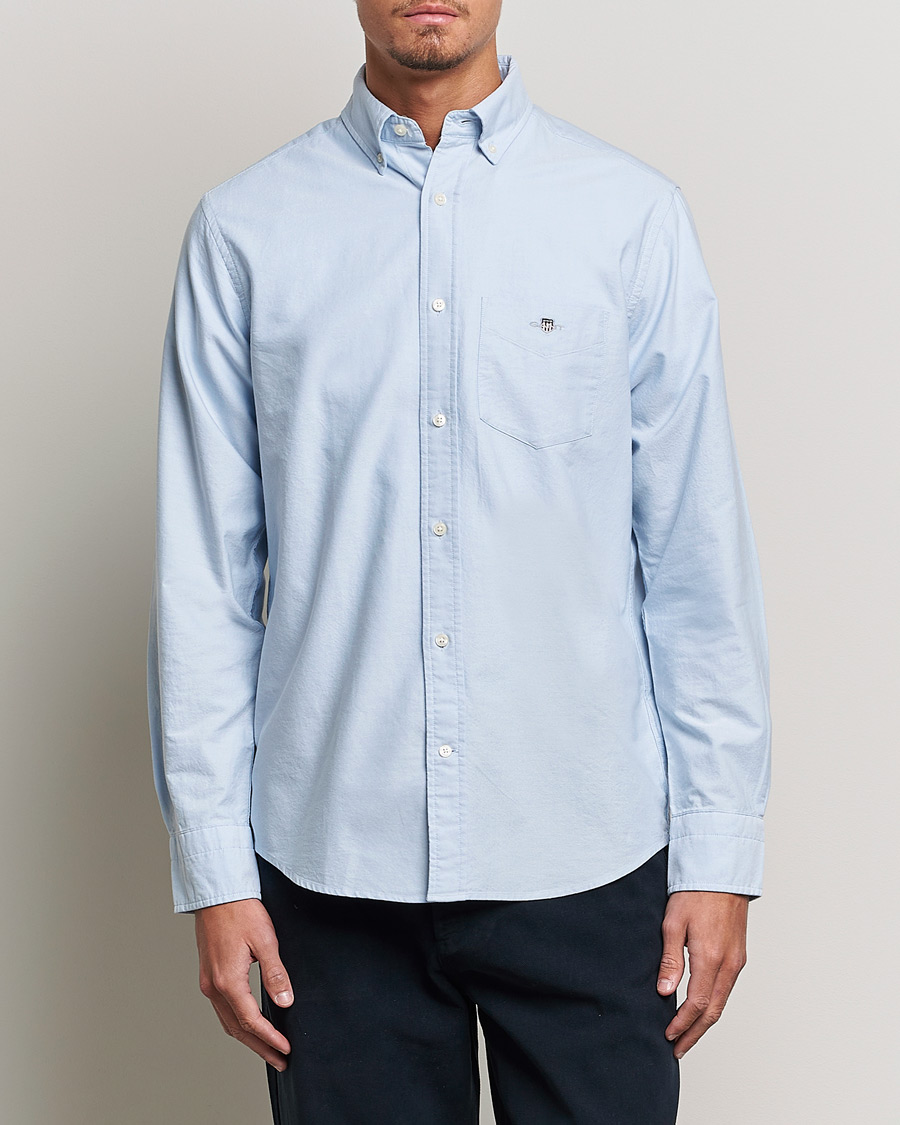 Hombres | Camisas | GANT | Regular Fit Oxford Shirt Light Blue