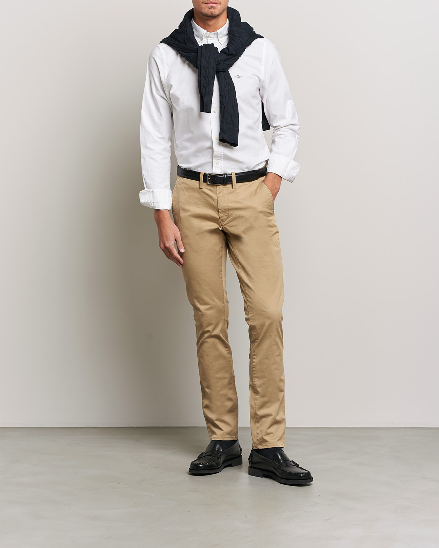Hombres | Camisas | Gant | Slim Fit Oxford Shirt White