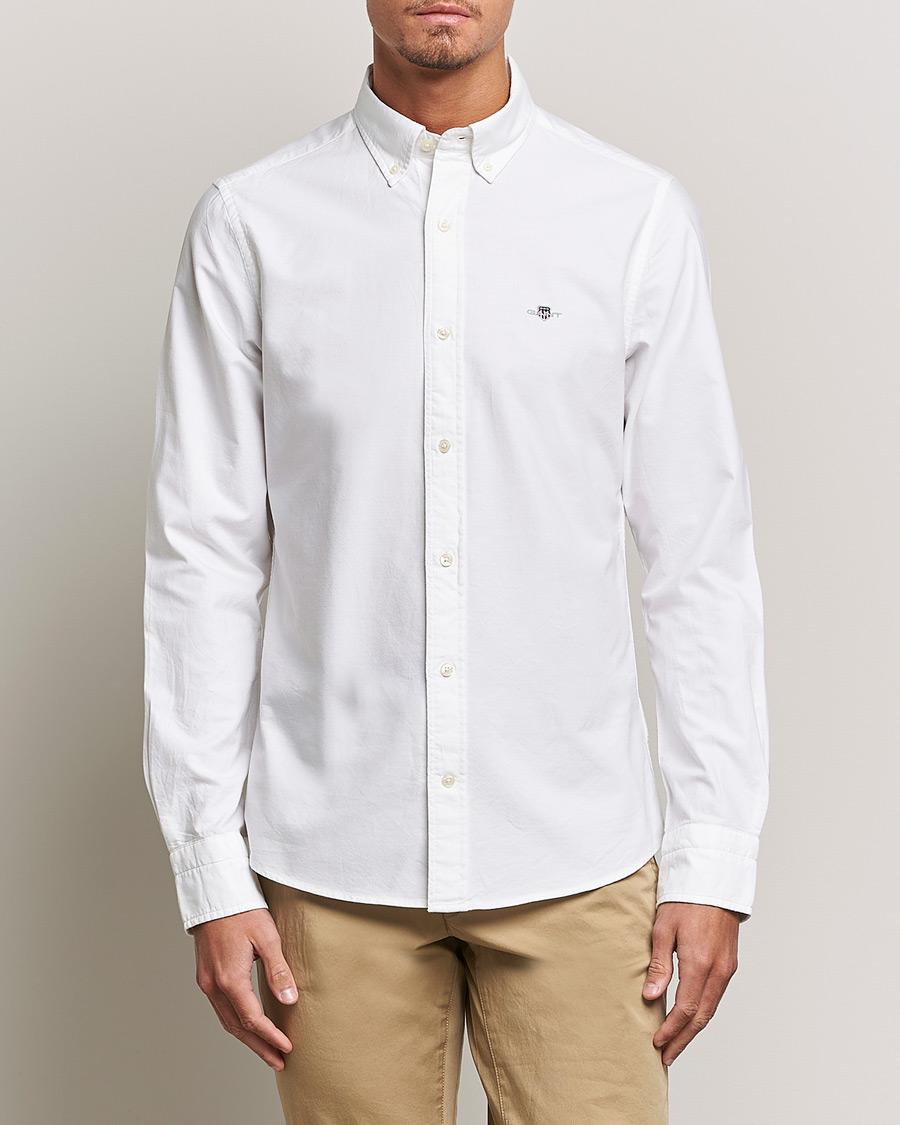 Hombres | Camisas oxford | GANT | Slim Fit Oxford Shirt White