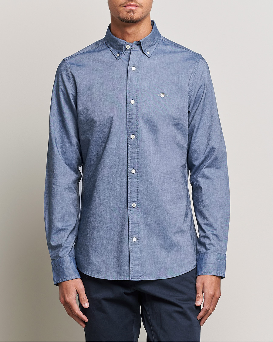 Hombres | Camisas oxford | GANT | Slim Fit Oxford Shirt Persian Blue