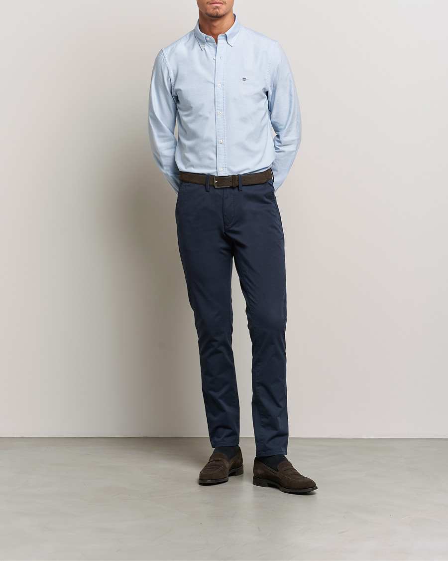 Hombres | Camisas | Gant | Slim Fit Oxford Shirt Light Blue