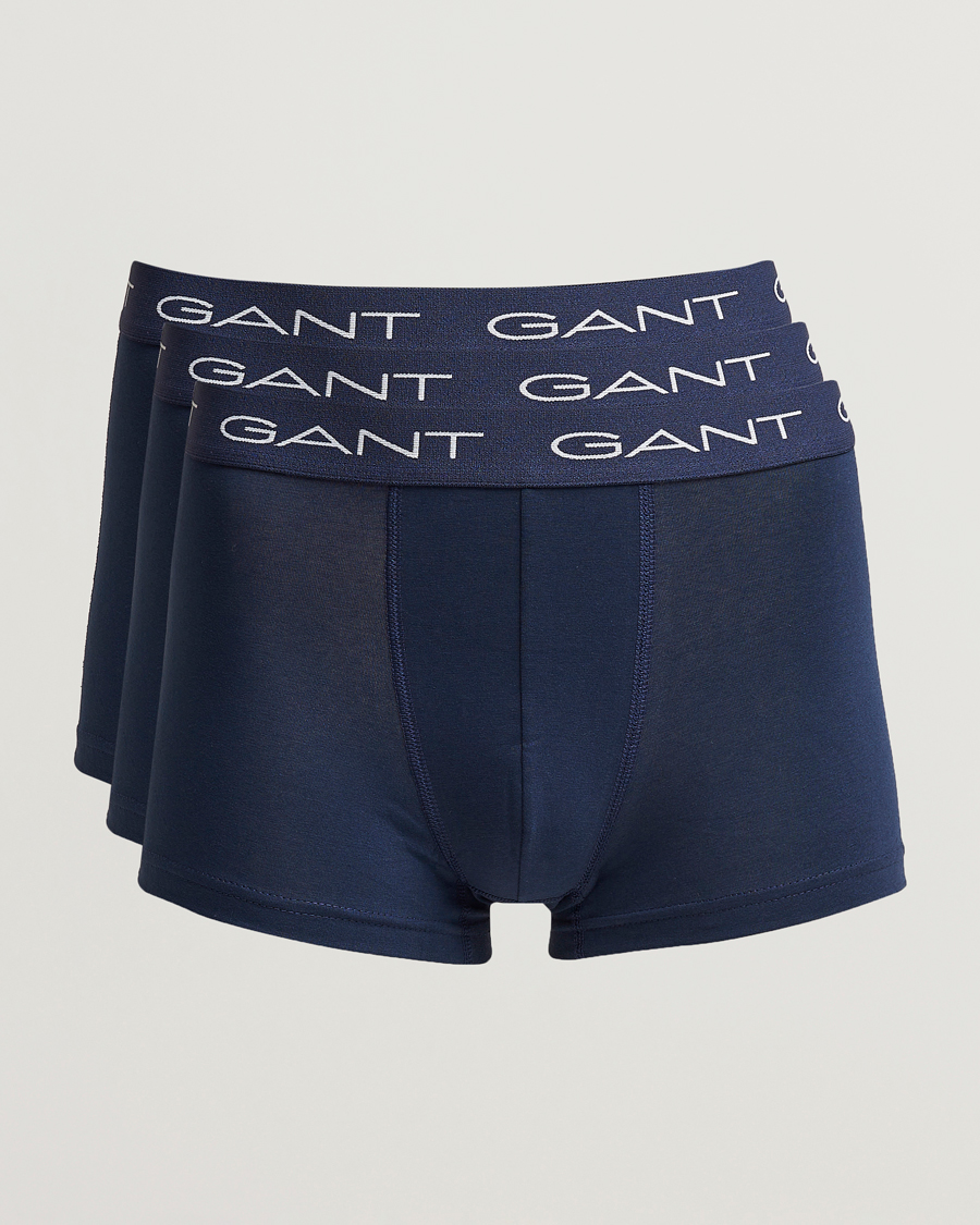 Hombres | Ropa interior y calcetines | GANT | 3-Pack Trunk Boxer Marine