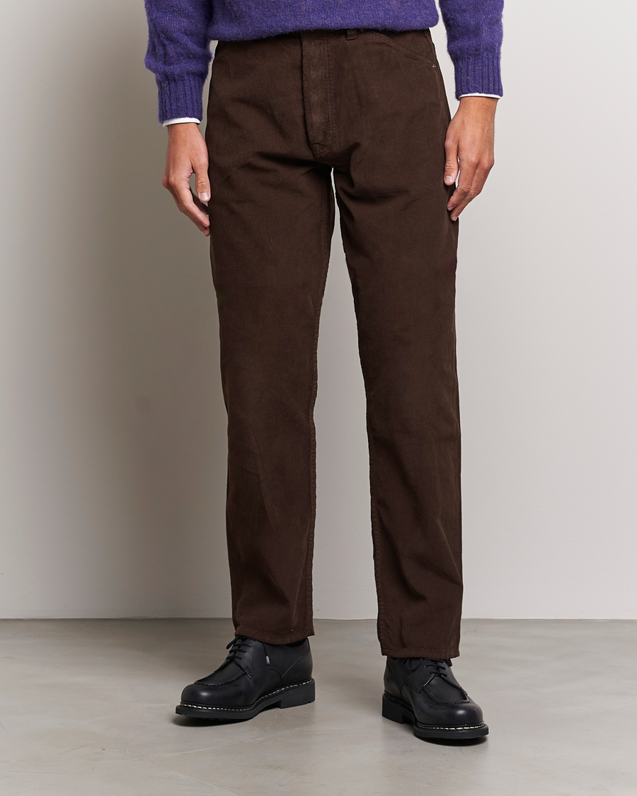 Hombres | Pantalones | Drake's | 5-Pocket Selvedge Needlecord Jeans Brown
