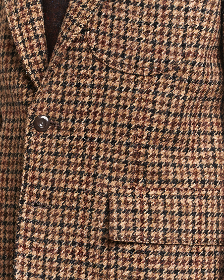 Hombres | Blazers | Drake's | MKVII Harris Tweed Games Houndstooth Blazer Brown