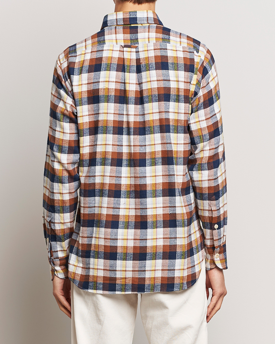 Hombres | Camisas | Drake's | Brushed Madras Checked Work Shirt Brown