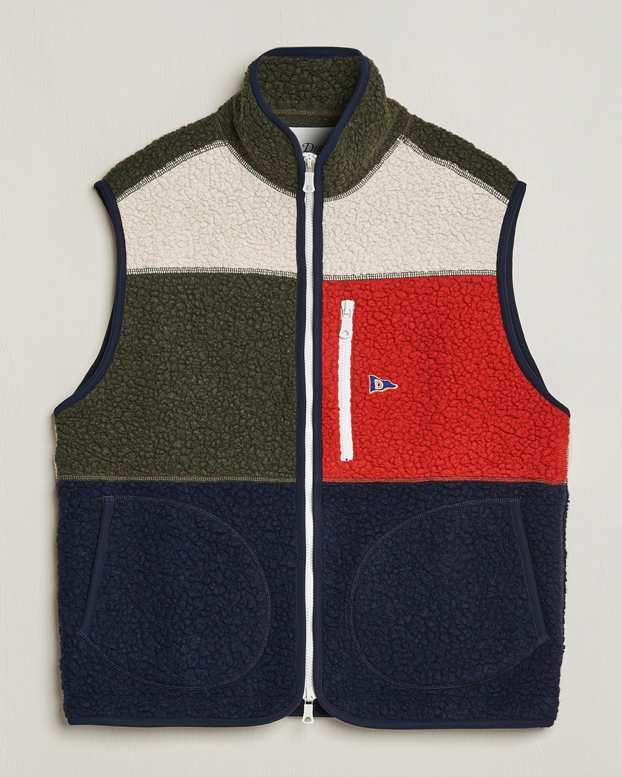 Hombres | Jerséis y prendas de punto | Drake's | Colourblock Boucle Zip Fleece Vest Multi