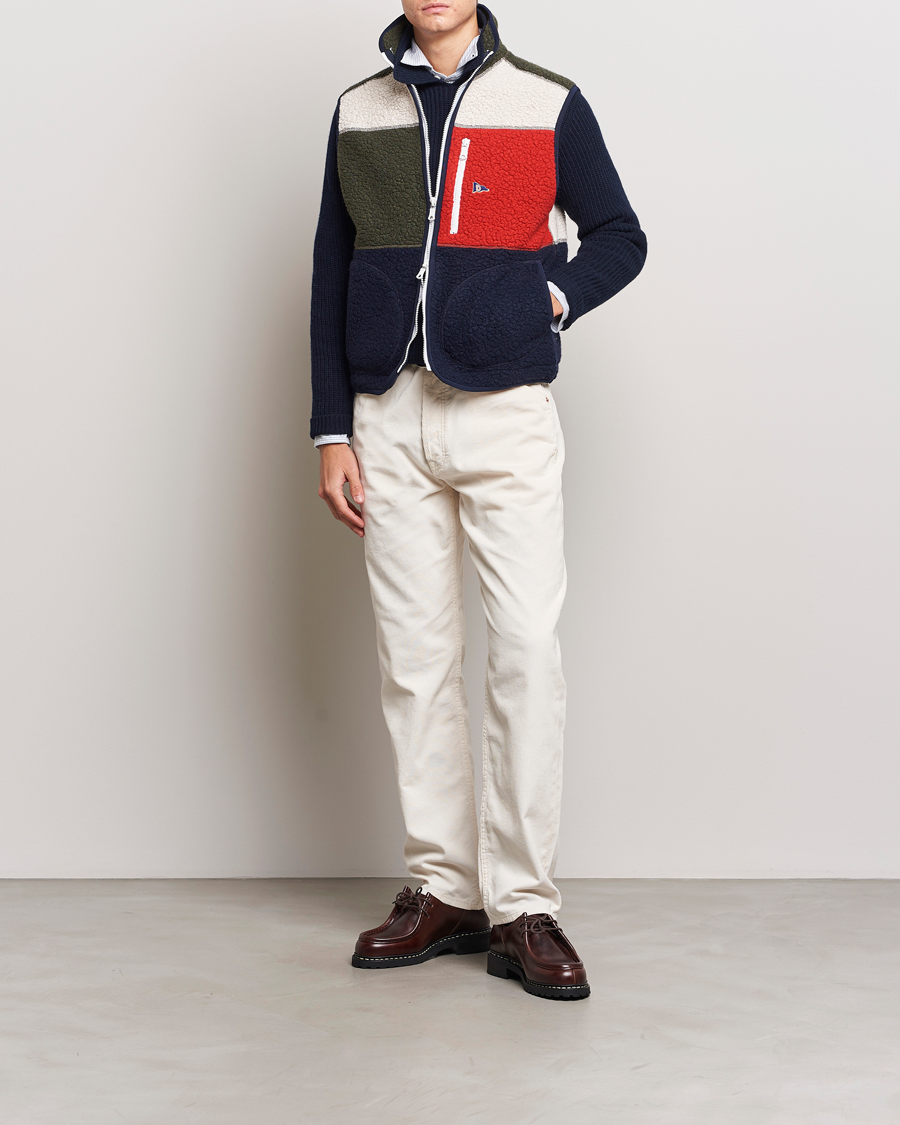 Hombres | Jerséis y prendas de punto | Drake's | Colourblock Boucle Zip Fleece Vest Multi