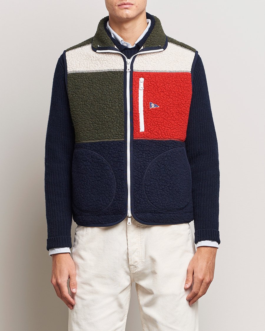 Hombres | Jerséis y prendas de punto | Drake's | Colourblock Boucle Zip Fleece Vest Multi