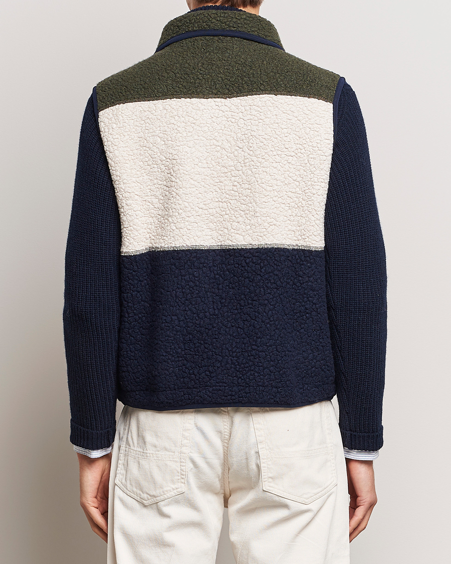 Hombres | Jerséis y prendas de punto | Drake's | Colourblock Boucle Zip Fleece Vest Multi