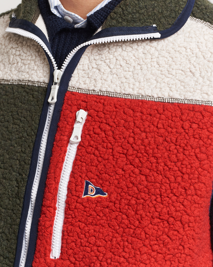 Hombres | Jerséis y prendas de punto | Drake's | Colourblock Boucle Zip Fleece Vest Multi