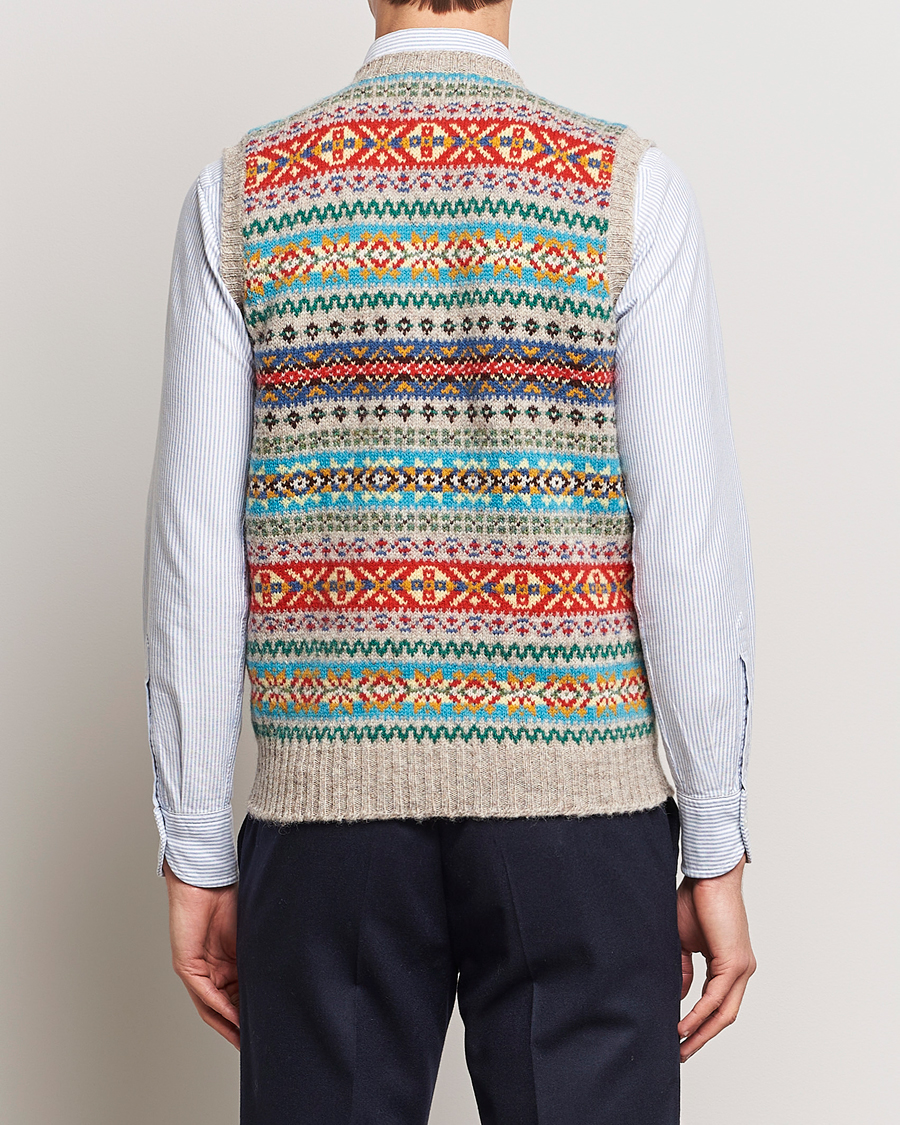 Hombres | Jerséis y prendas de punto | Drake's | Fairisle Print Wool Vest Multi