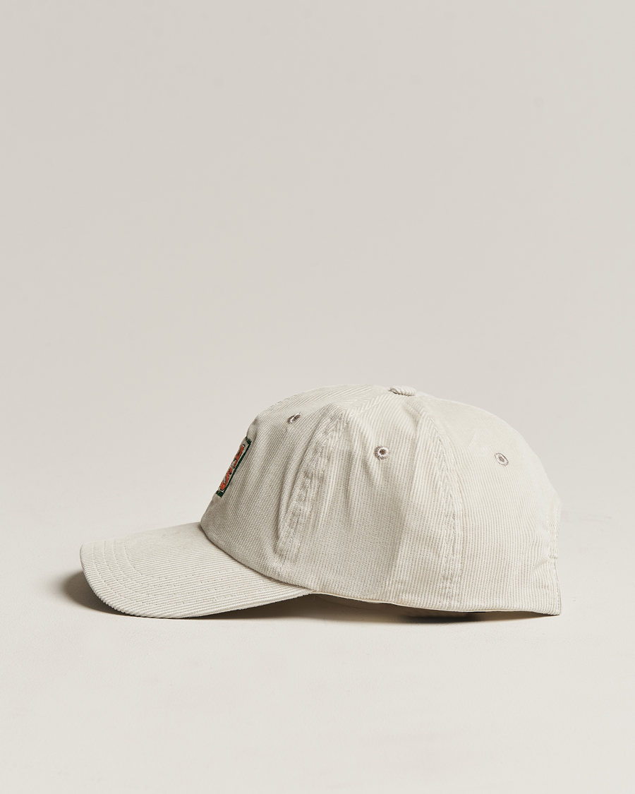 Hombres | Drake's Square Font Cord Baseball Cap Silver Grey | Drake's | Square Font Cord Baseball Cap Silver Grey