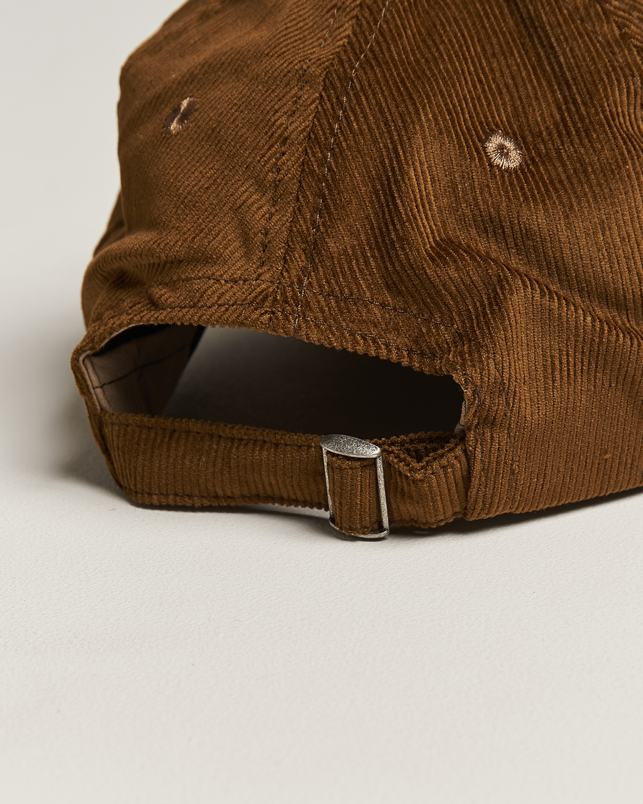 Hombres | Drake's D Flag Logo Cord Baseball Cap Brown | Drake's | D Flag Logo Cord Baseball Cap Brown