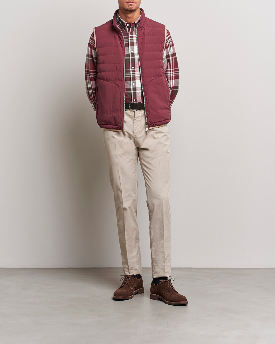 Hombres | Abrigos y chaquetas | Brunello Cucinelli | Nylon Down Vest Burgundy