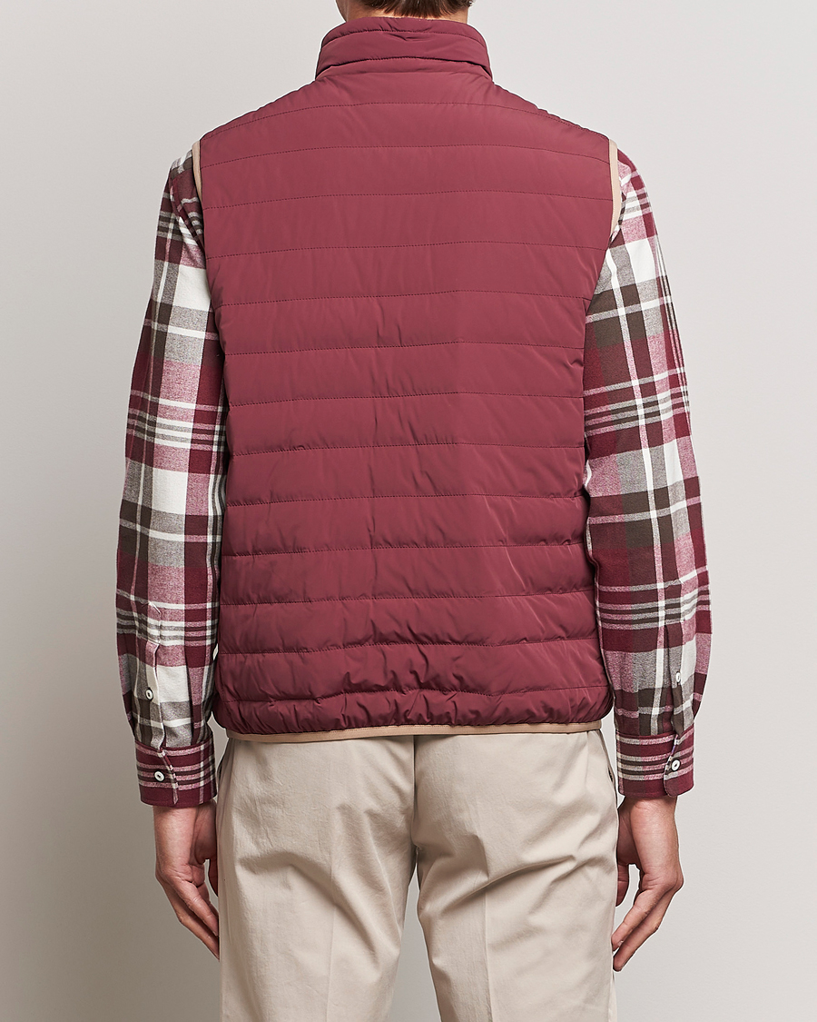 Hombres | Abrigos y chaquetas | Brunello Cucinelli | Nylon Down Vest Burgundy