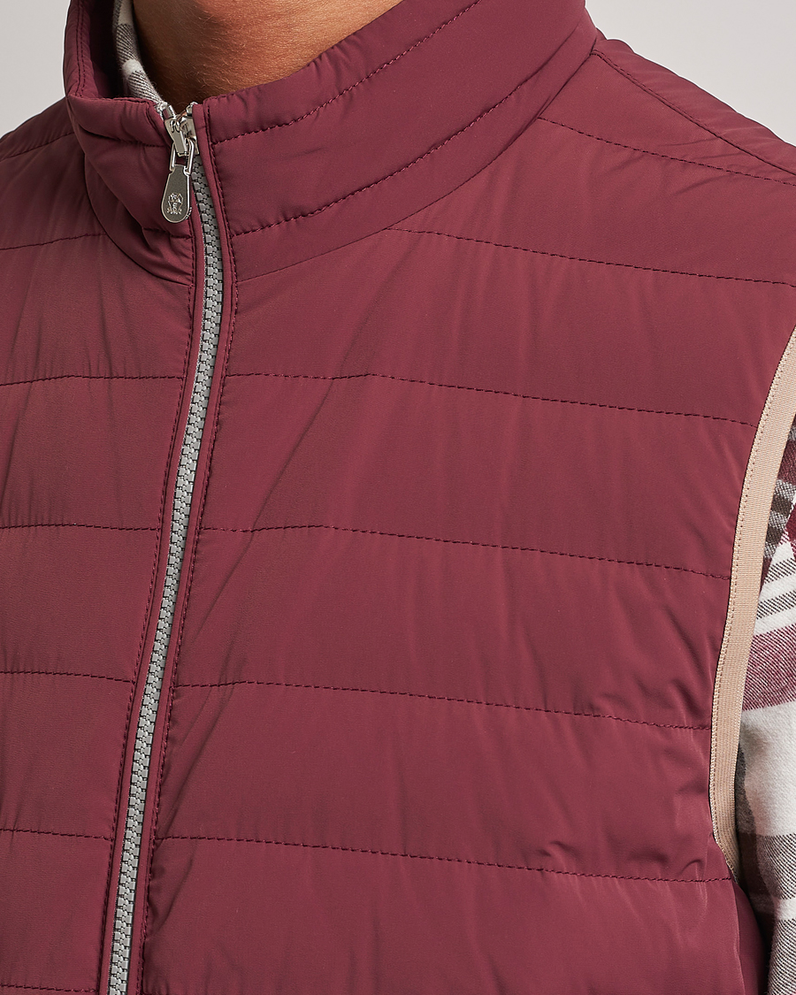 Hombres | Abrigos y chaquetas | Brunello Cucinelli | Nylon Down Vest Burgundy
