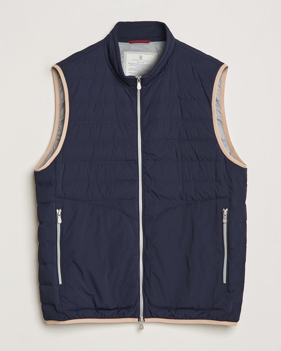 Hombres | Abrigos y chaquetas | Brunello Cucinelli | Nylon Down Vest Navy