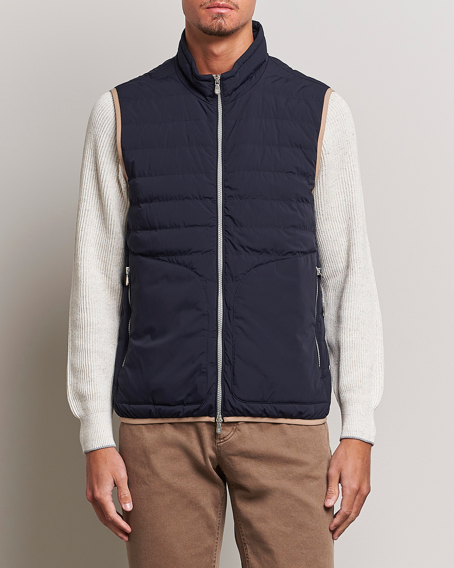 Hombres | Abrigos y chaquetas | Brunello Cucinelli | Nylon Down Vest Navy
