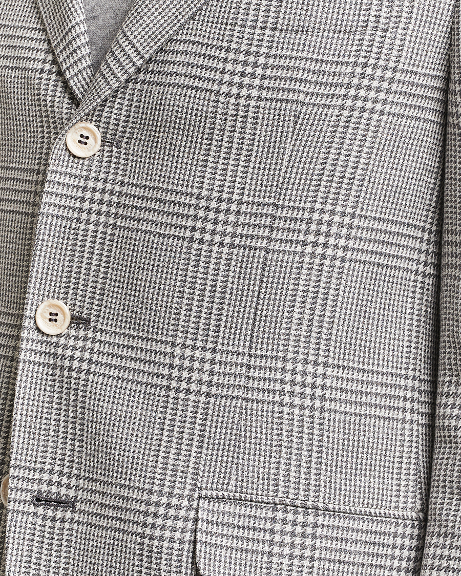 Hombres | Blazers | Brunello Cucinelli | Prince Of Wales Check Blazer Pearl Grey