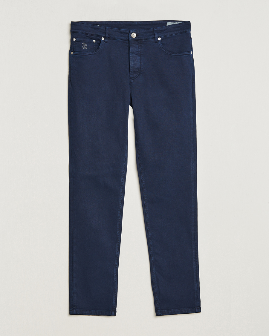 Hombres | Pantalones | Brunello Cucinelli | Slim Fit Bull Denim Pants Navy